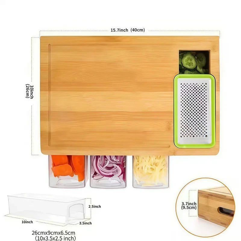 Solid Wood Multi-Section Chopping Board