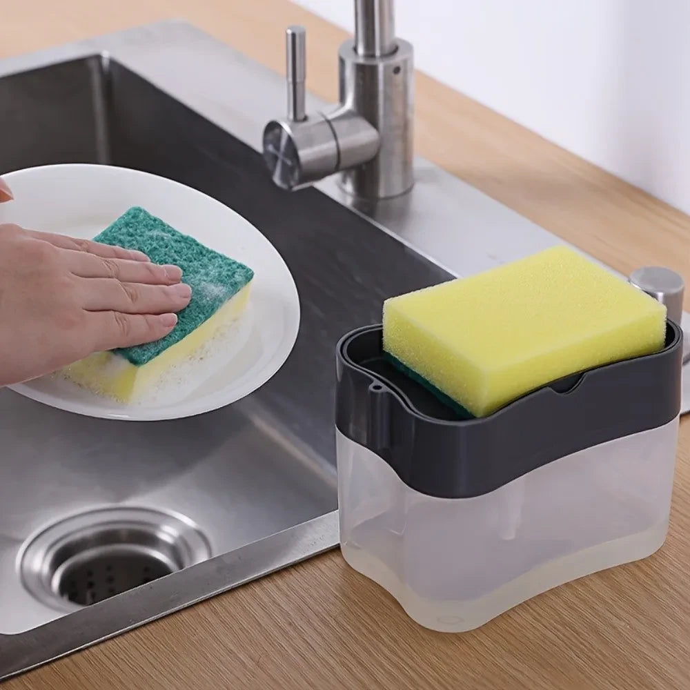 Press Soap Dispenser and Sponge Holder