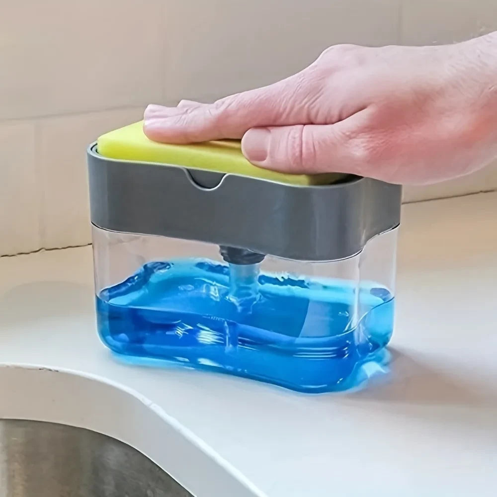 Press Soap Dispenser and Sponge Holder