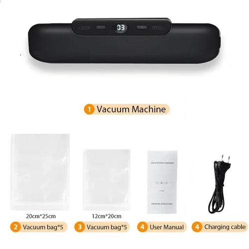 Black Homefish Vacuum Food Sealer